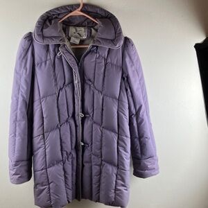 Grand Creations Lavender/Periwinkle Puffer coat, 80% Down/20% Feathers Sz S